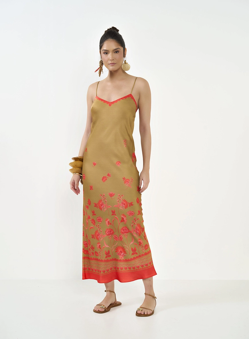 Vestido Estampado Midi