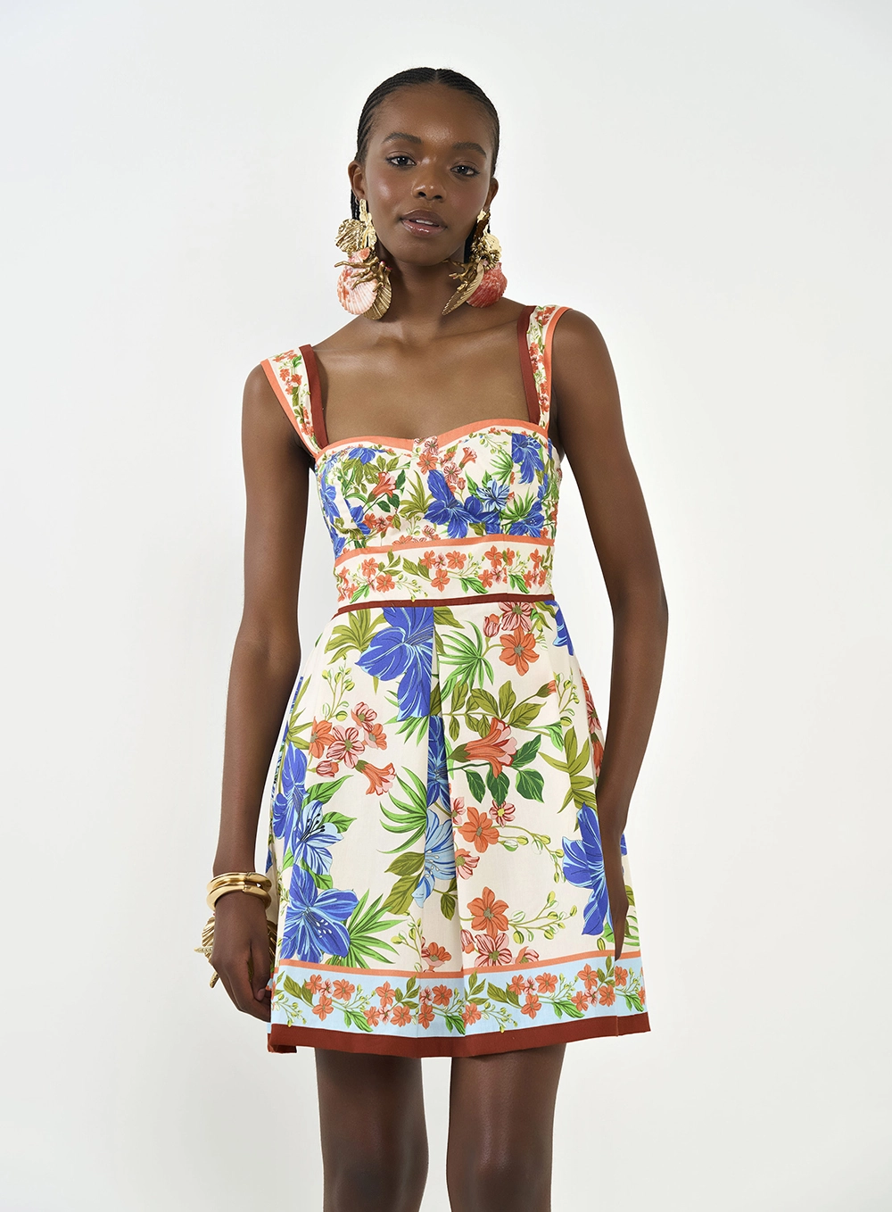 Vestido Estampado Acinturado Estampados