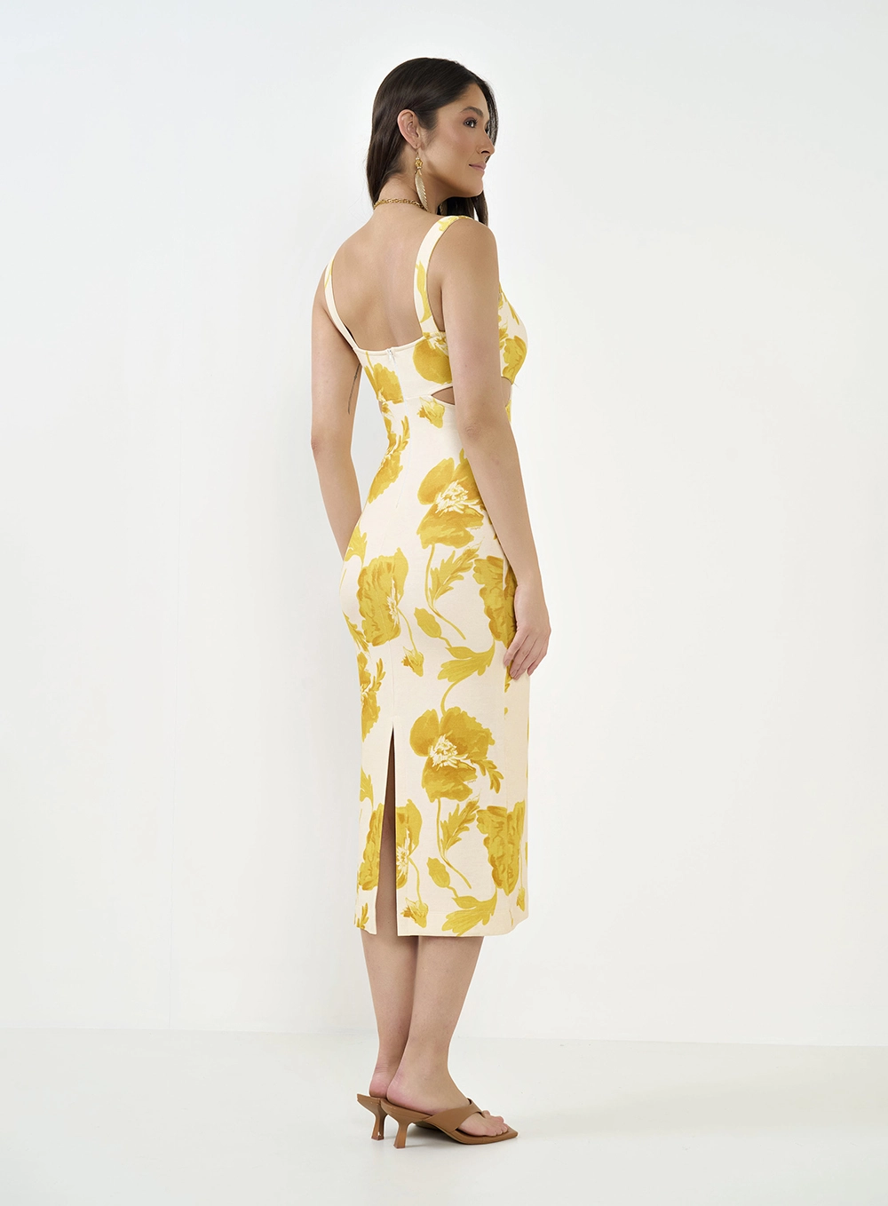 Vestido Midi Justo Estampado Estampados