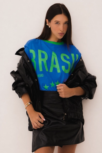 Camiseta Oversized Estampa Brasil – Copa