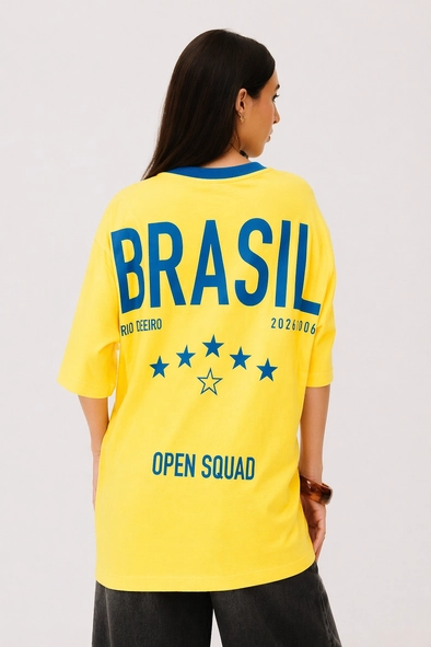 Camiseta Oversized Estampa Brasil – Copa