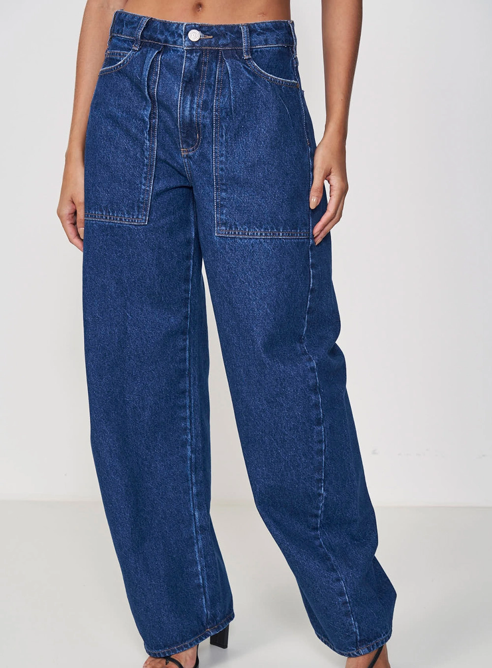 Calça Jeans Feminina Balloon Fit Dublin Índigo