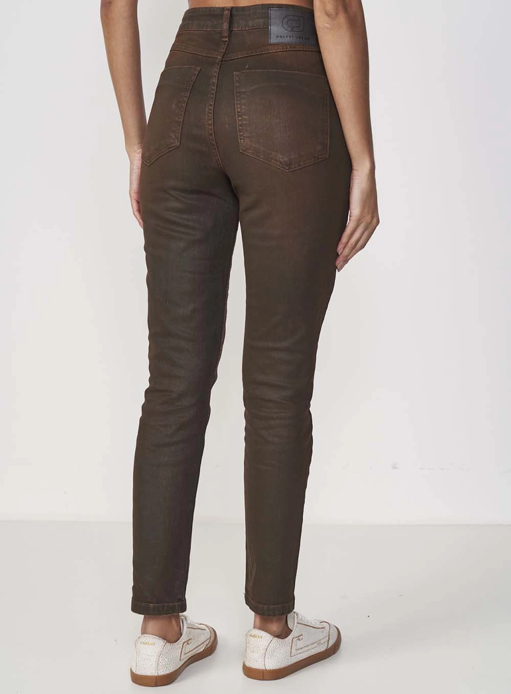 Calça Jeans Feminina Skinny Madrid Stretch Marrom Evermore