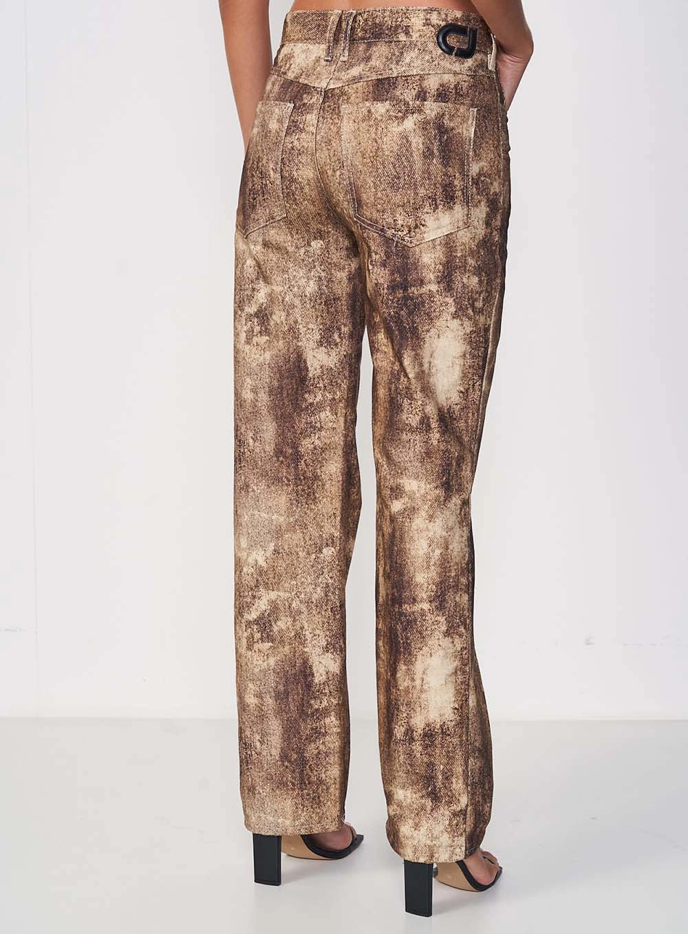 Calça Feminina Sarja Reta Barcelona Estampada Estampados