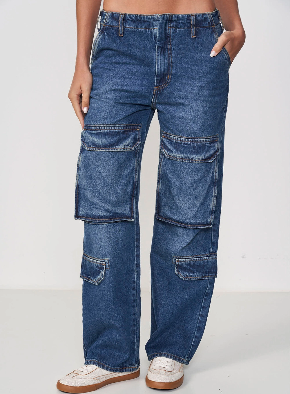 Calça Jeans Feminina Cargo Boyish Barcelona Índigo