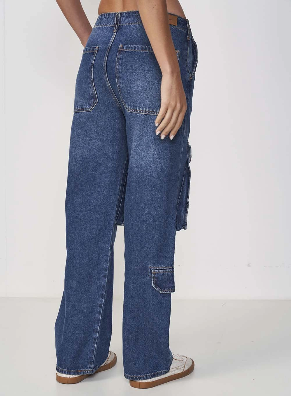 Calça Jeans Feminina Cargo Boyish Barcelona Índigo