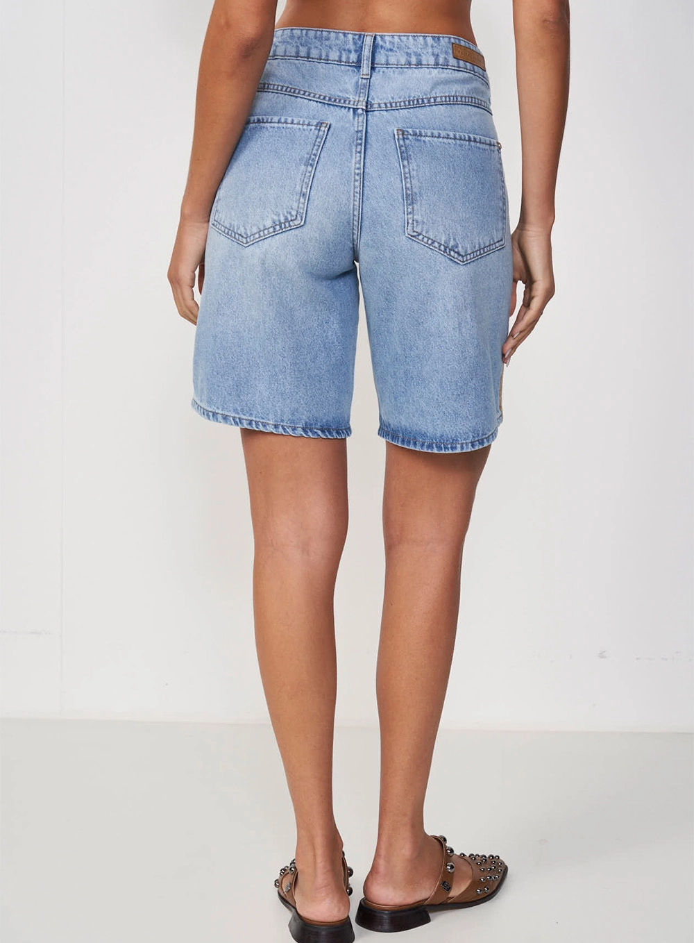 Bermuda Jeans Feminina Reta Cancun Índigo