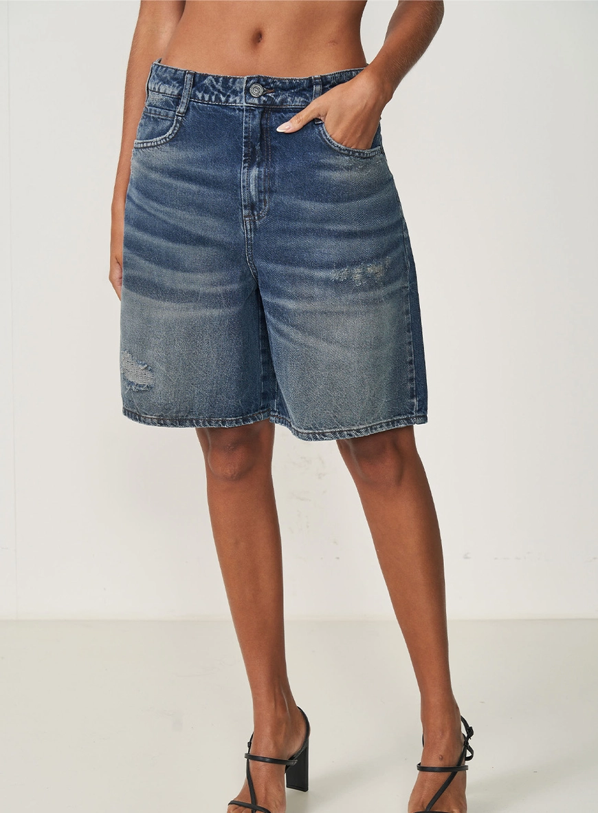 Bermuda Jeans Feminina Jorts Desboted Miami