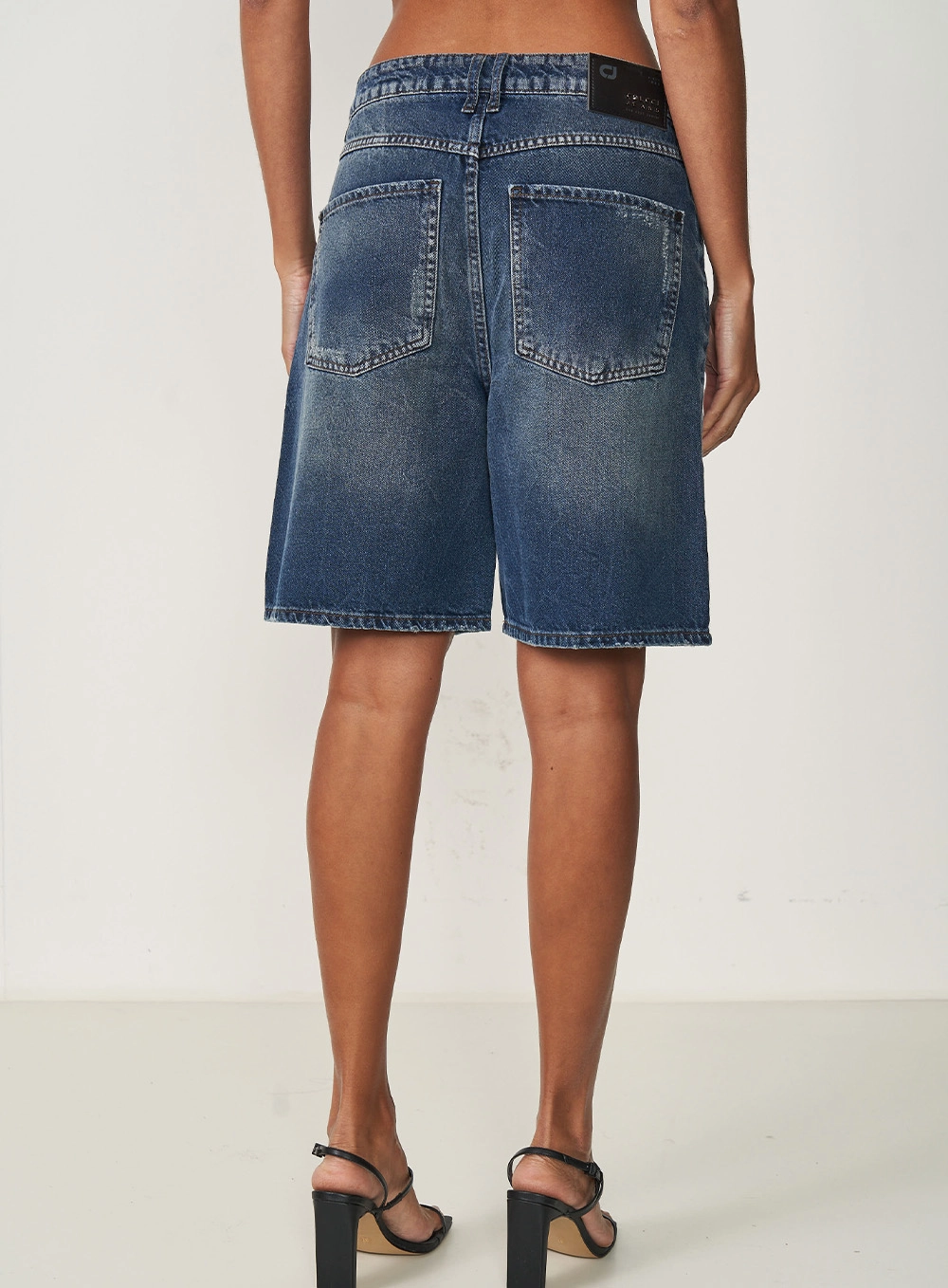 Bermuda Jeans Feminina Jorts Desboted Miami Índigo