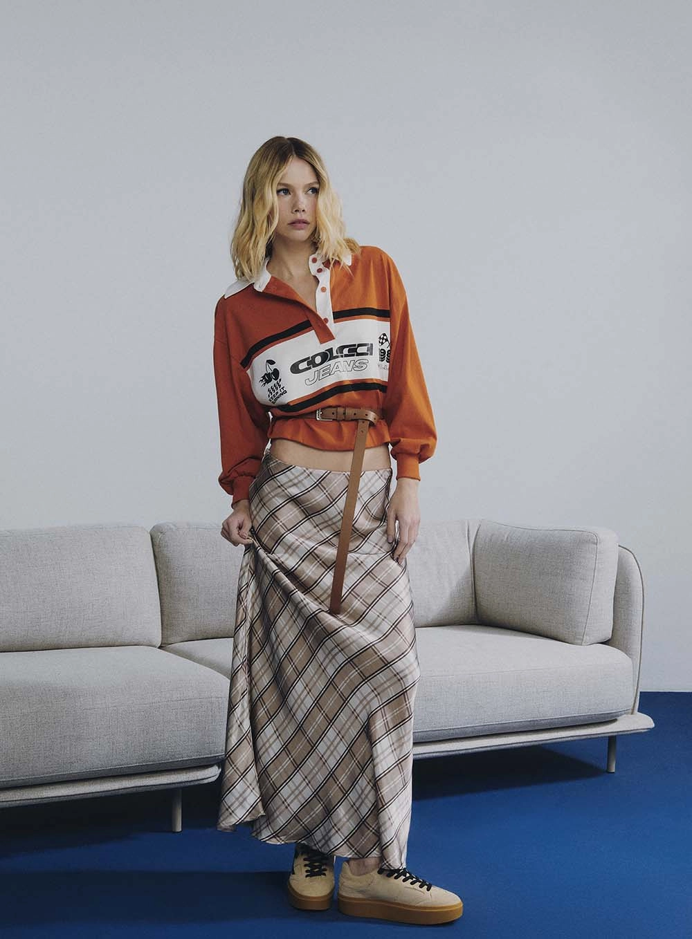 Saia Midi Slim - Xadrez Estampados