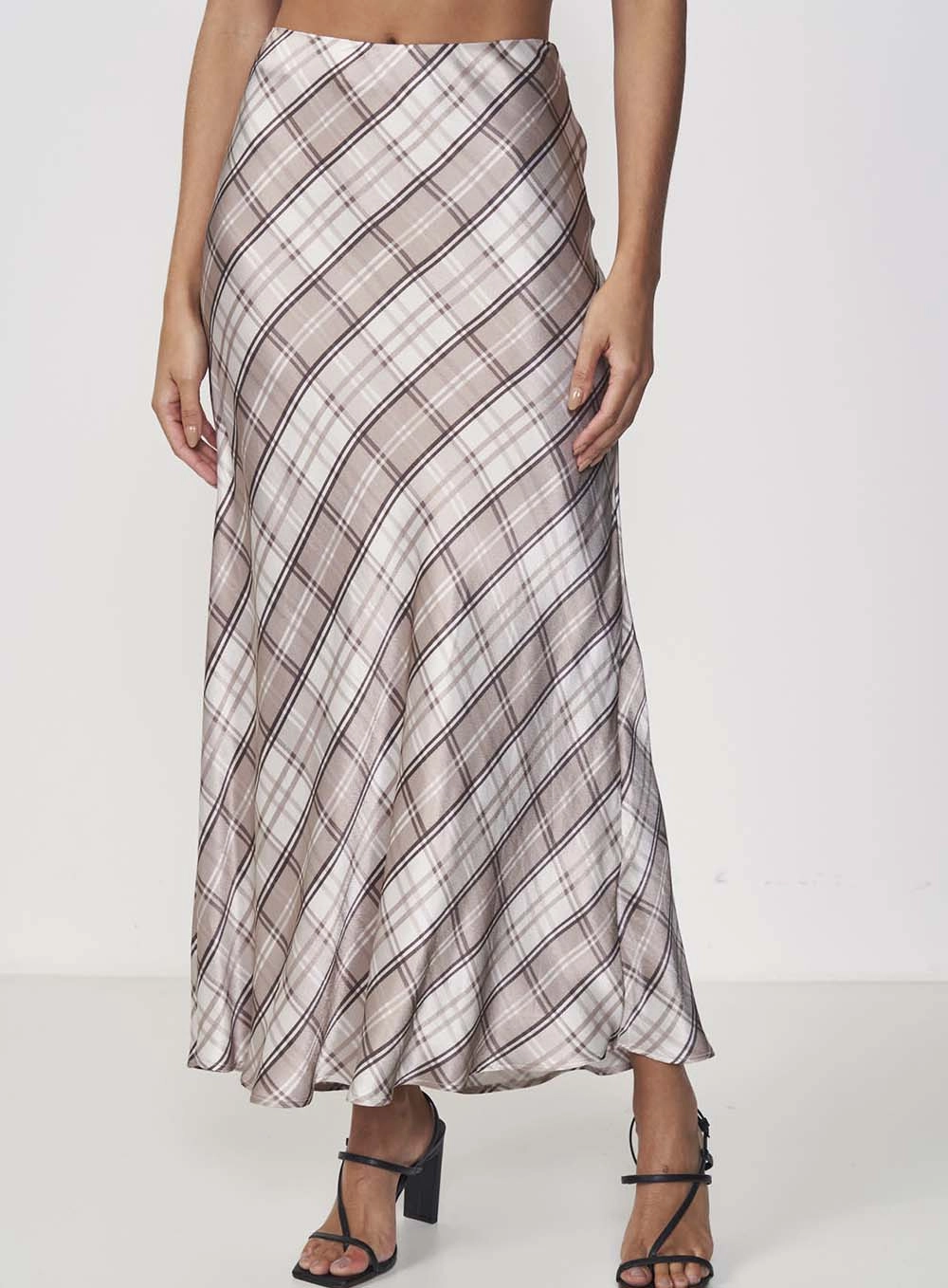 Saia Midi Slim - Xadrez Estampados