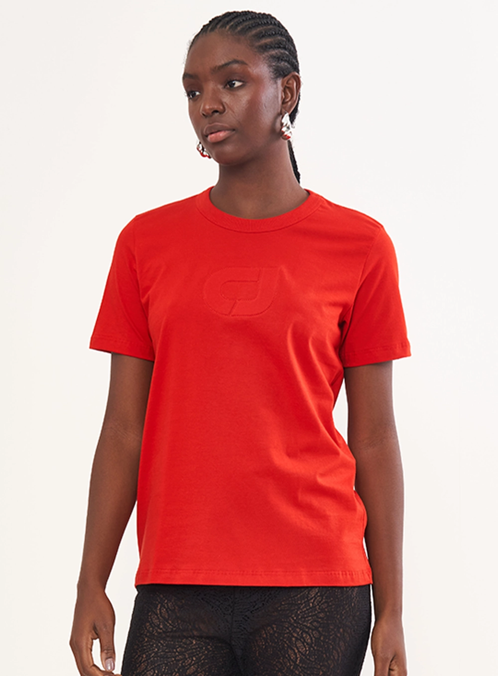 Camiseta Com Logo Em Relevo Vermelho