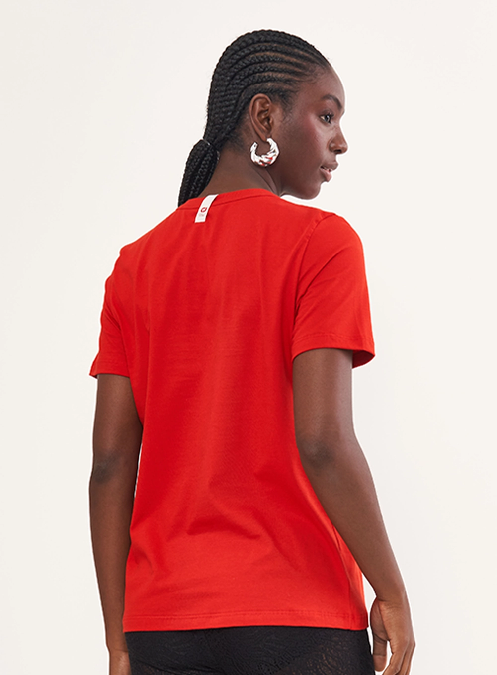Camiseta Com Logo Em Relevo Vermelho
