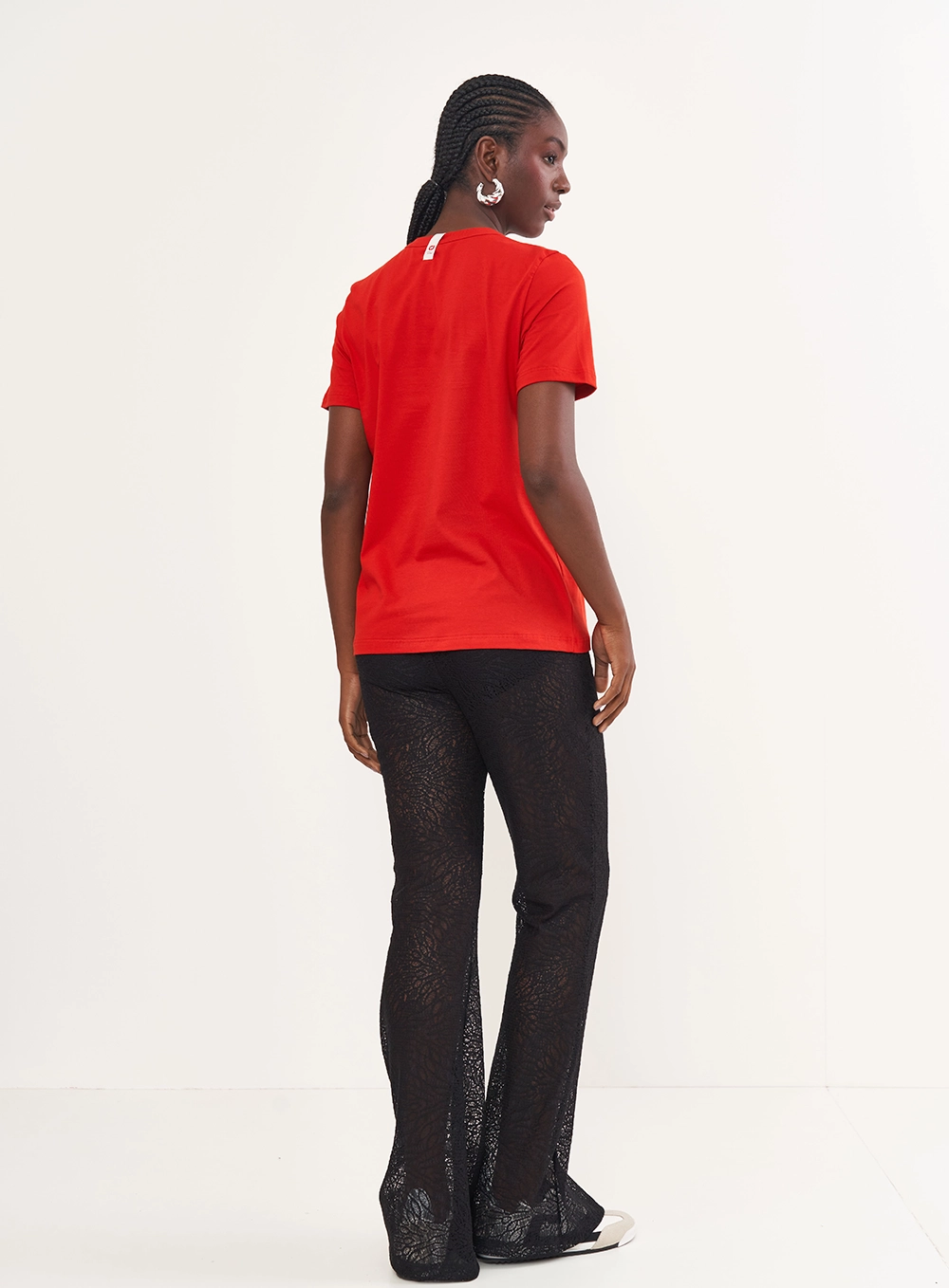 Camiseta Com Logo Em Relevo Vermelho