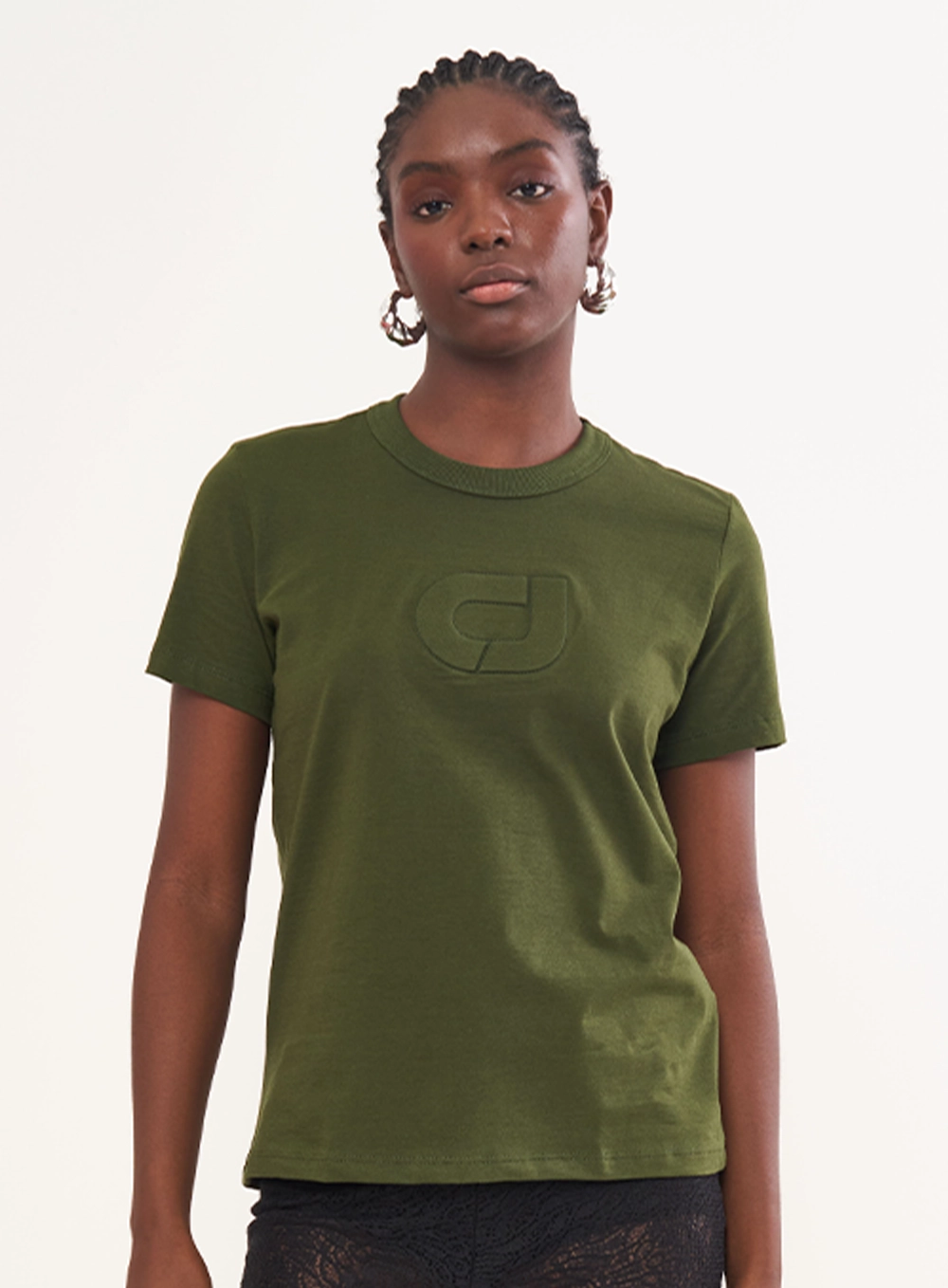 Camiseta Com Logo Em Relevo Verde
