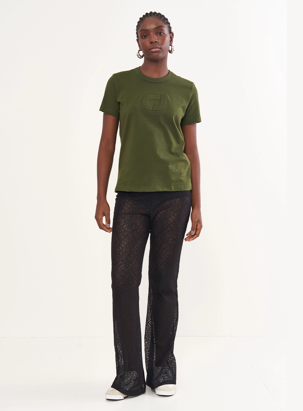 Camiseta Com Logo Em Relevo Verde