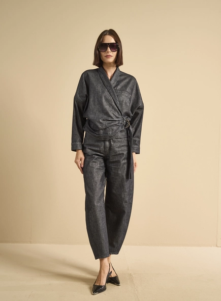 Jaqueta Jeans Feminina Alfaiataria 80's Tufi Duek
