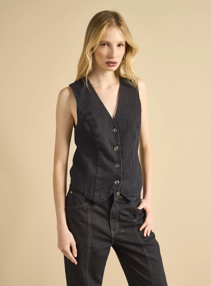 Colete Jeans Feminino - Tufi Duek