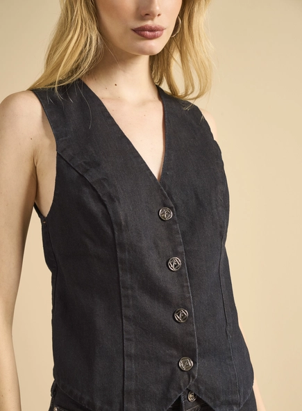 Colete Jeans Feminino - Tufi Duek
