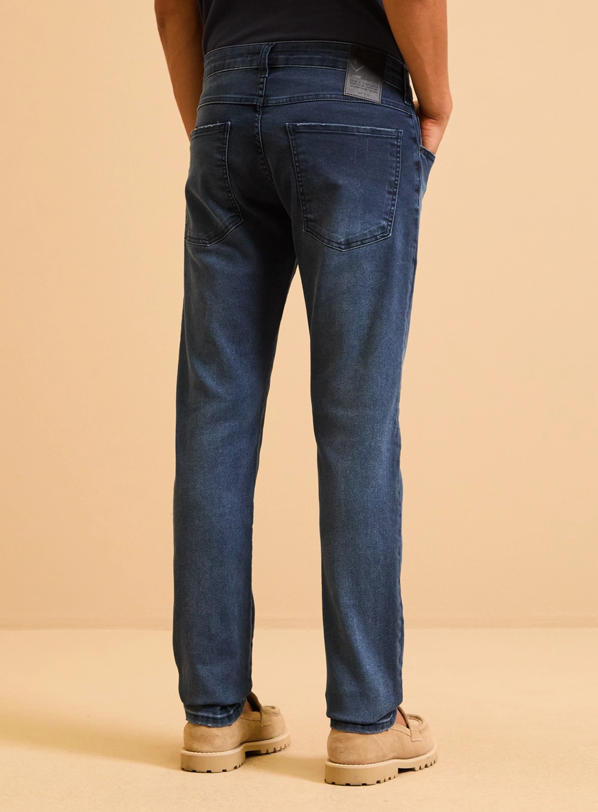 Calça Jeans Masculina Igor Skinny Estonada Dark Indigo Preto