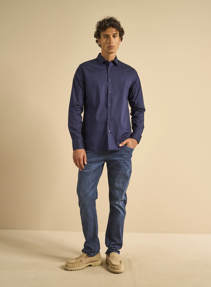 Calça Jeans Masculina Lavagem Escura - Paul Slim Índigo