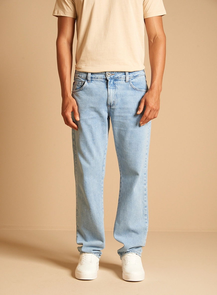 Calça Jeans Masculina Lavagem Clara Paul Regular Índigo
