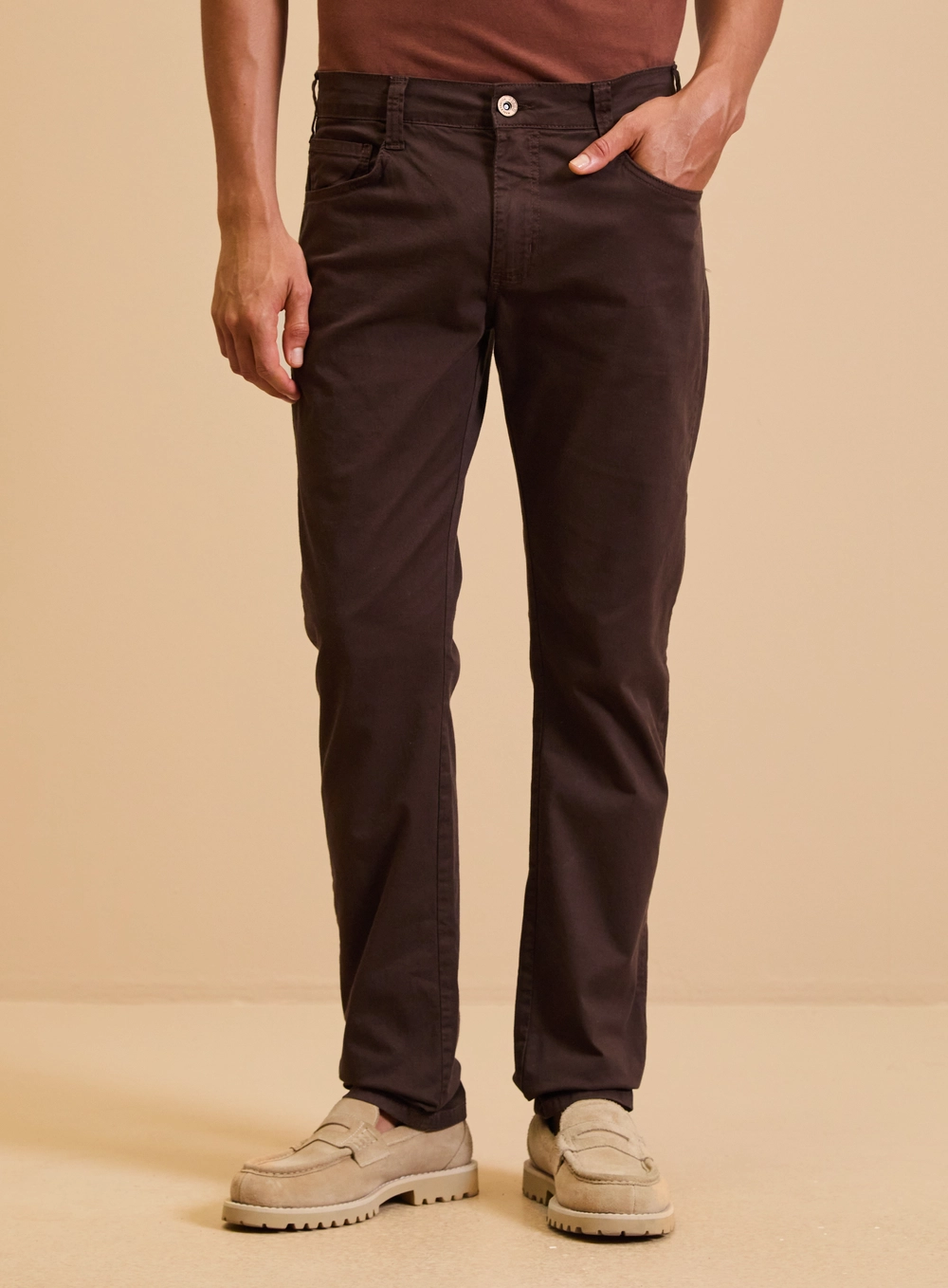 Calça Sarja Masculino - Paul Slim Marrom 3