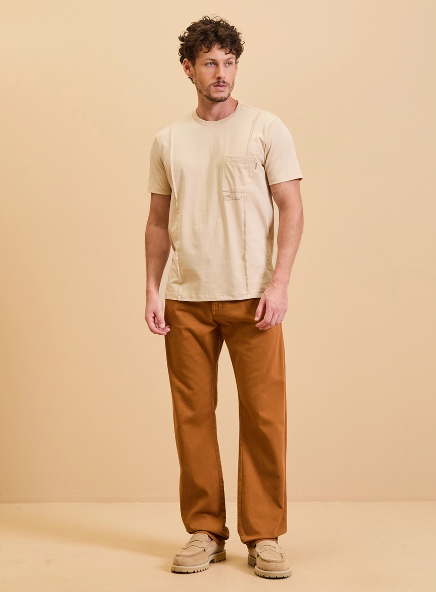 Calça Sarja Masculina - Paul Regular Marrom