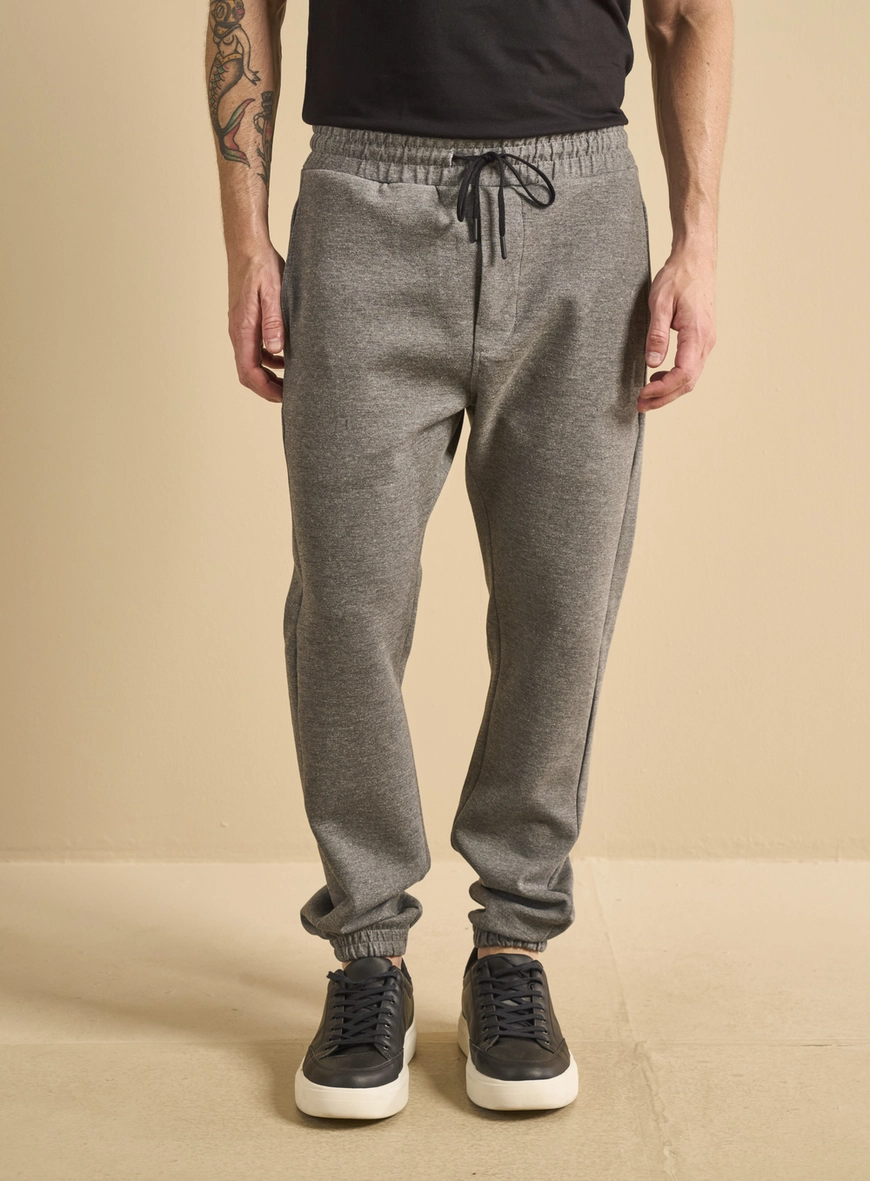 Calça Masculina Jogging Com Cadarço Cinza