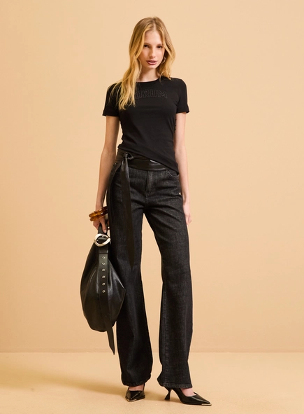 Calça Jeans Feminina Wide Leg Stretch - Raquel