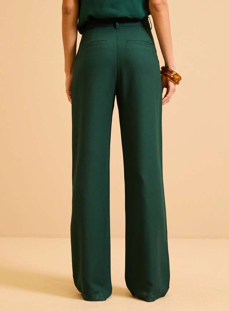 Calça Alfaiataria Feminina Reta Verde