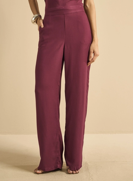 Calça Feminina Ampla Cós Com Elástico