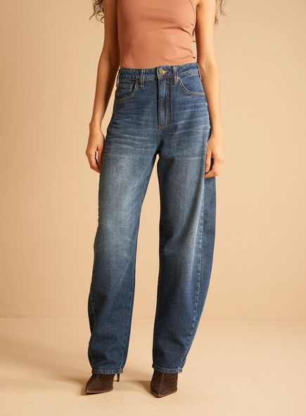 Calça Jeans Feminina Barrel