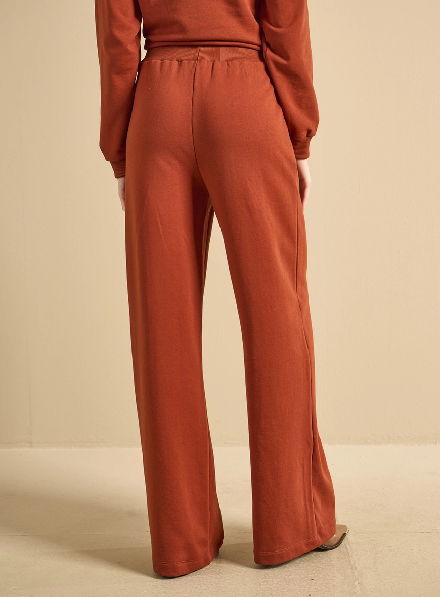 Calça Moletom Feminina Cintura Alta Laranja