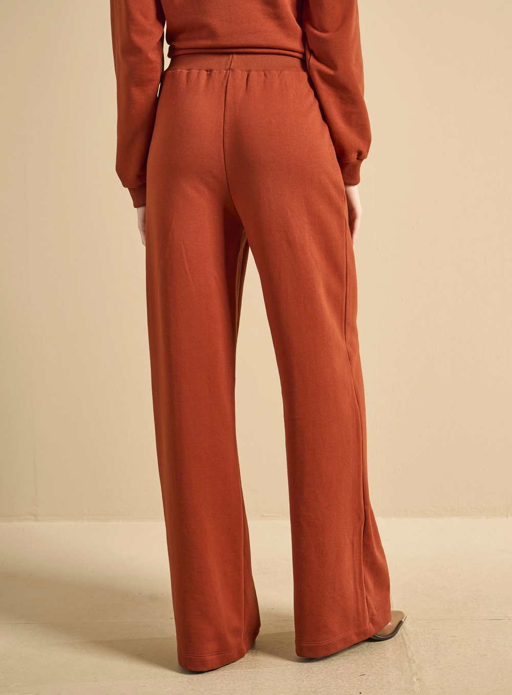 Calça Moletom Feminina Cintura Alta Laranja 2