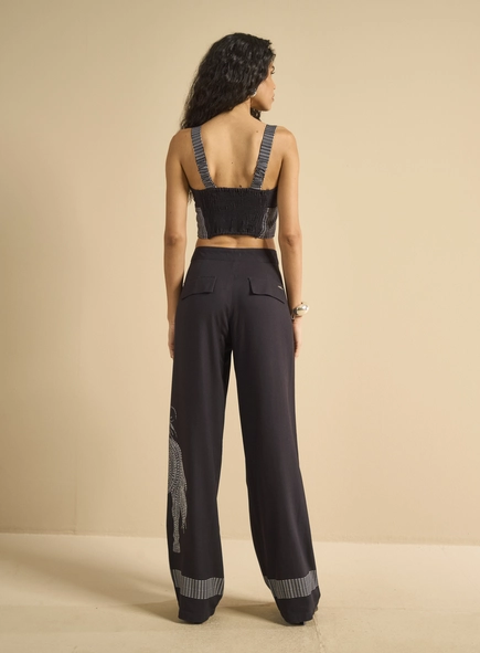 Calça Alfaiataria Feminina Reta Estampada