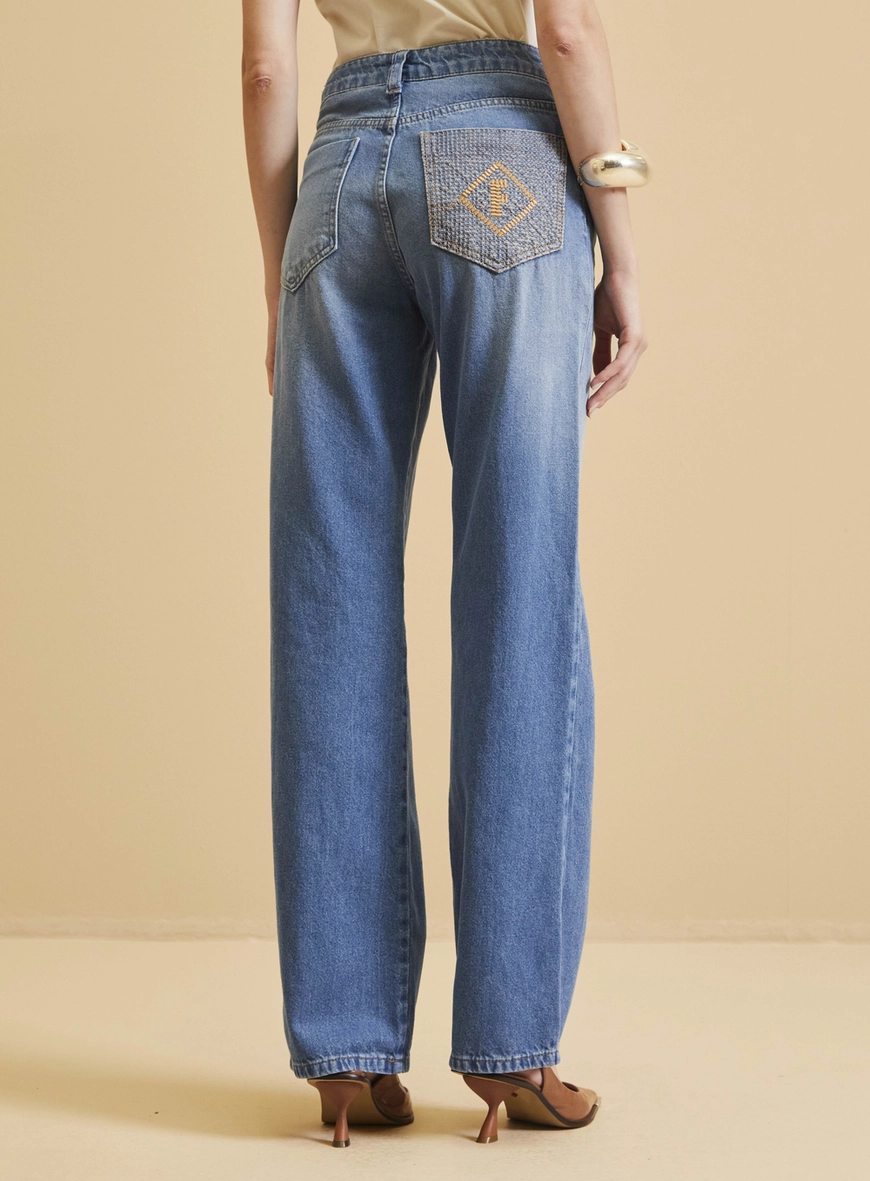 Calça Jeans Feminina - Raquel Wide Leg Índigo