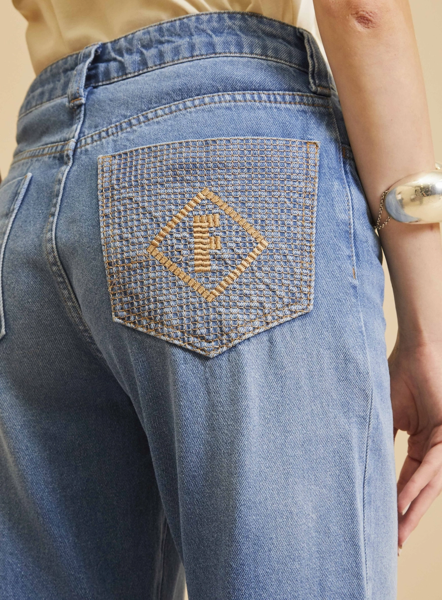 Calça Jeans Feminina - Raquel Wide Leg Índigo