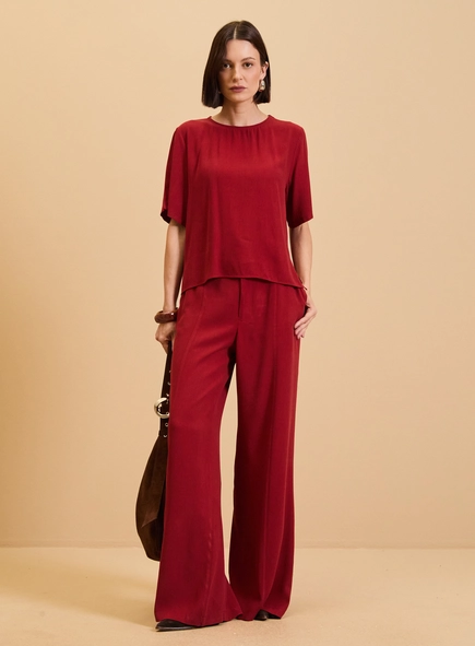 Calça Feminina Pantalona Alfaiataria
