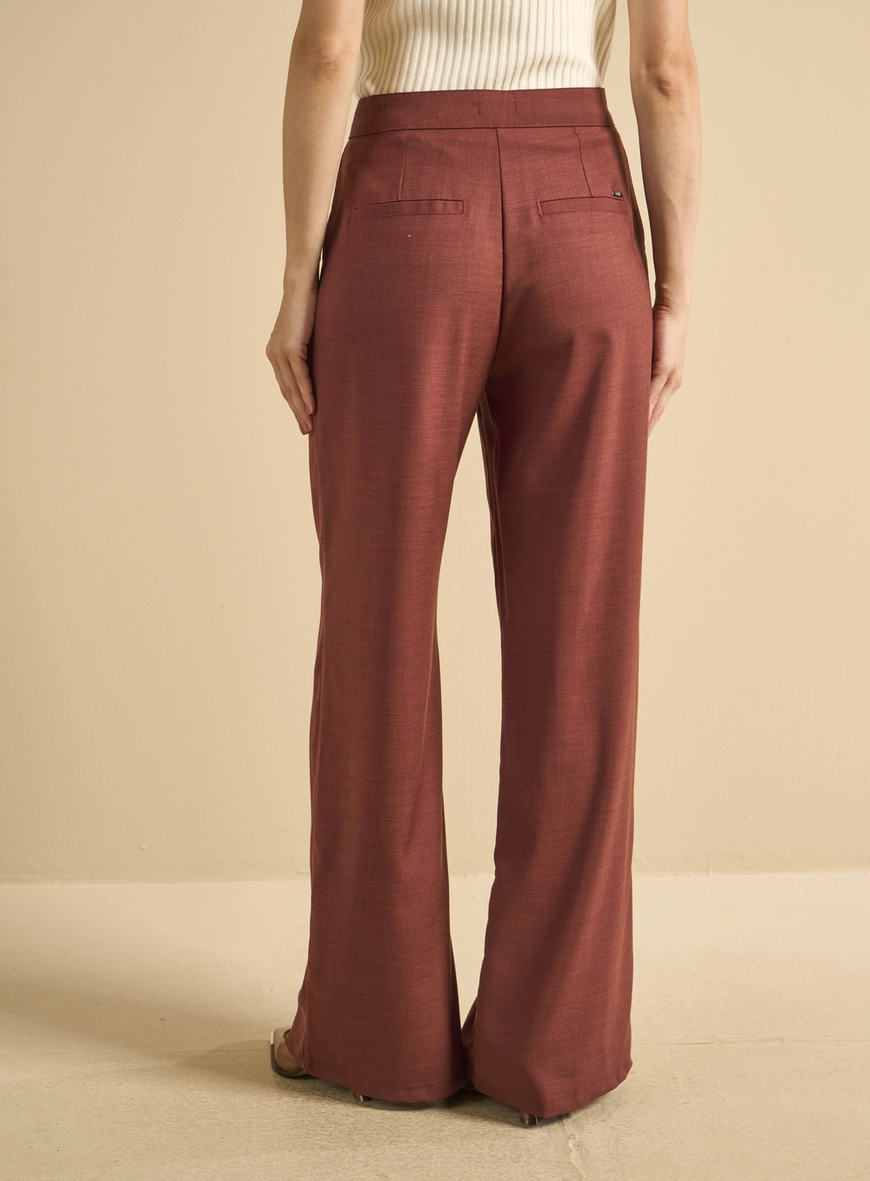 Calça Alfaiataria Feminina Ampla Vermelho