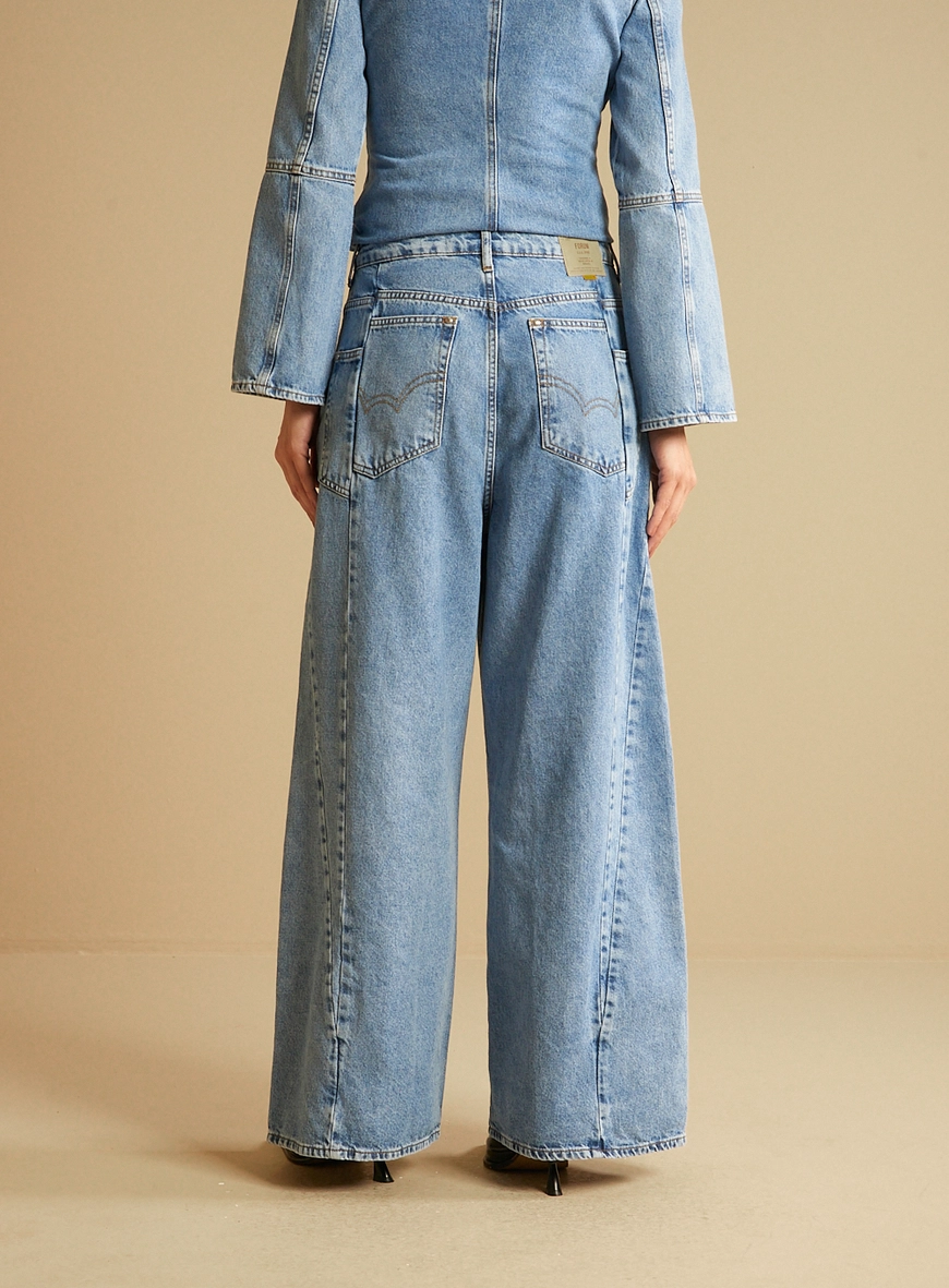 Calça Jeans Feminina Baggy Índigo