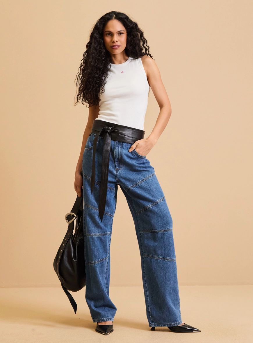 Calça Jeans Feminina Oversized Índigo