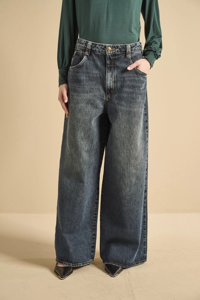 Calça Jeans Feminina Baggy Estonada