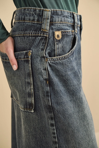 Calça Jeans Feminina Baggy Estonada