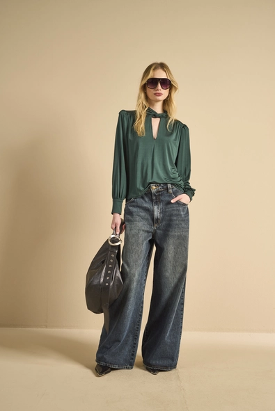 Calça Jeans Feminina Baggy Estonada