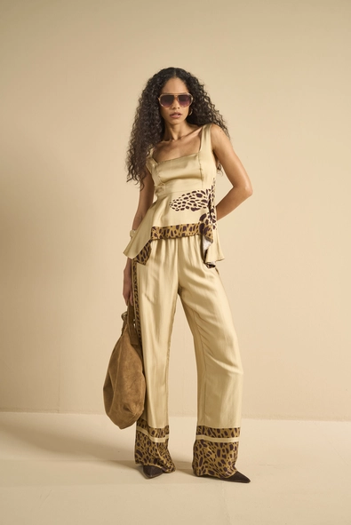 Calça Feminina Pantalona Animal Print