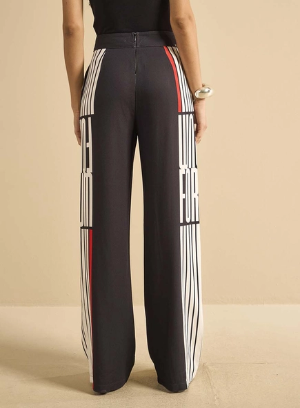 Calça Alfaiataria Feminina Reta Estampada