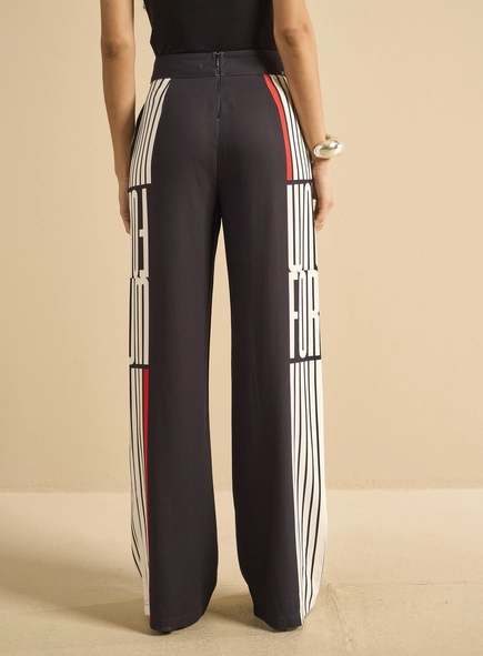 Calça Alfaiataria Feminina Reta Estampada