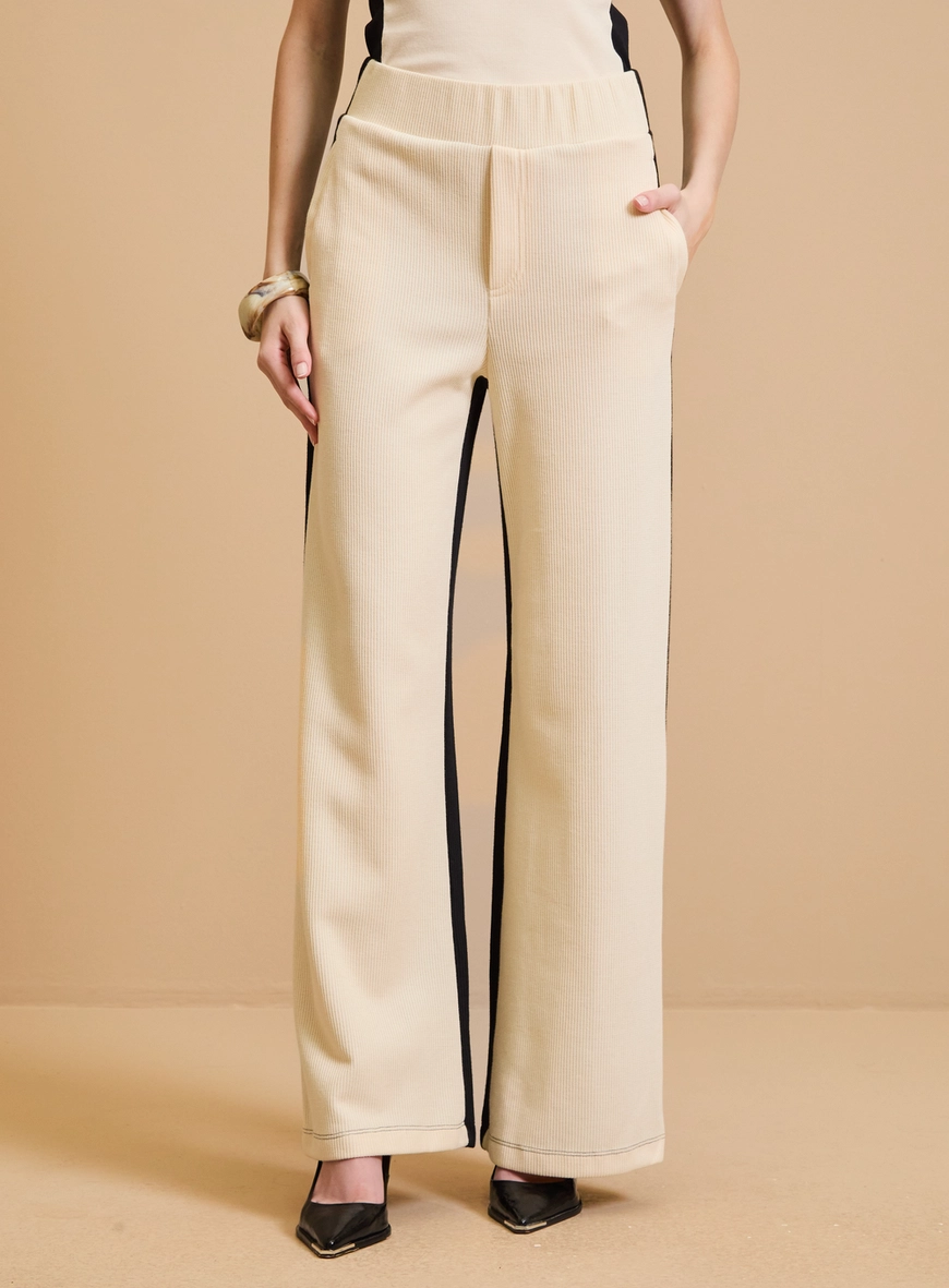 Calça Feminina Wide Leg Bicolor Estampados