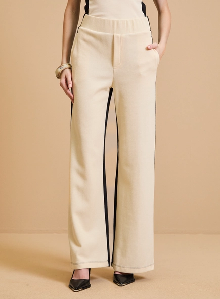 Calça Feminina Wide Leg Bicolor